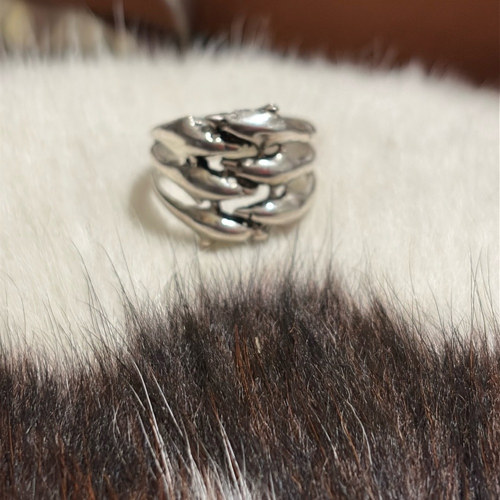 Sterling silver dolphin/shark ring